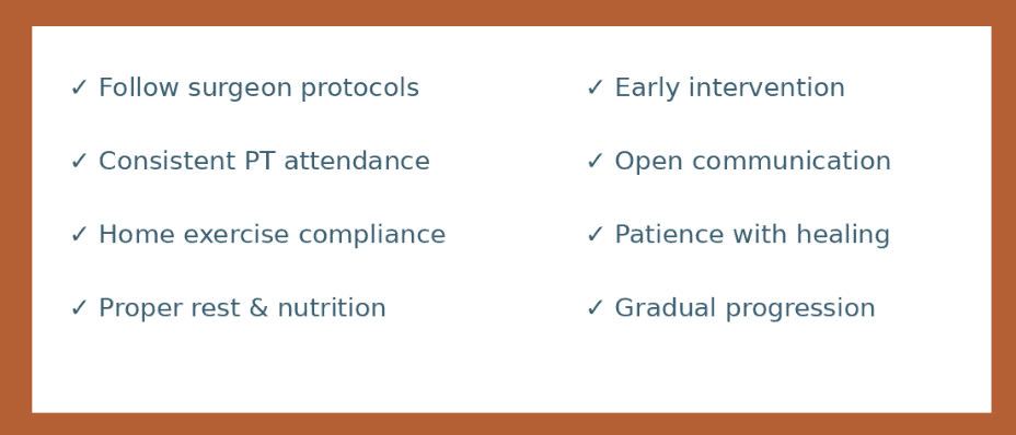 Post Surgical Physical Therapy Keys to Success